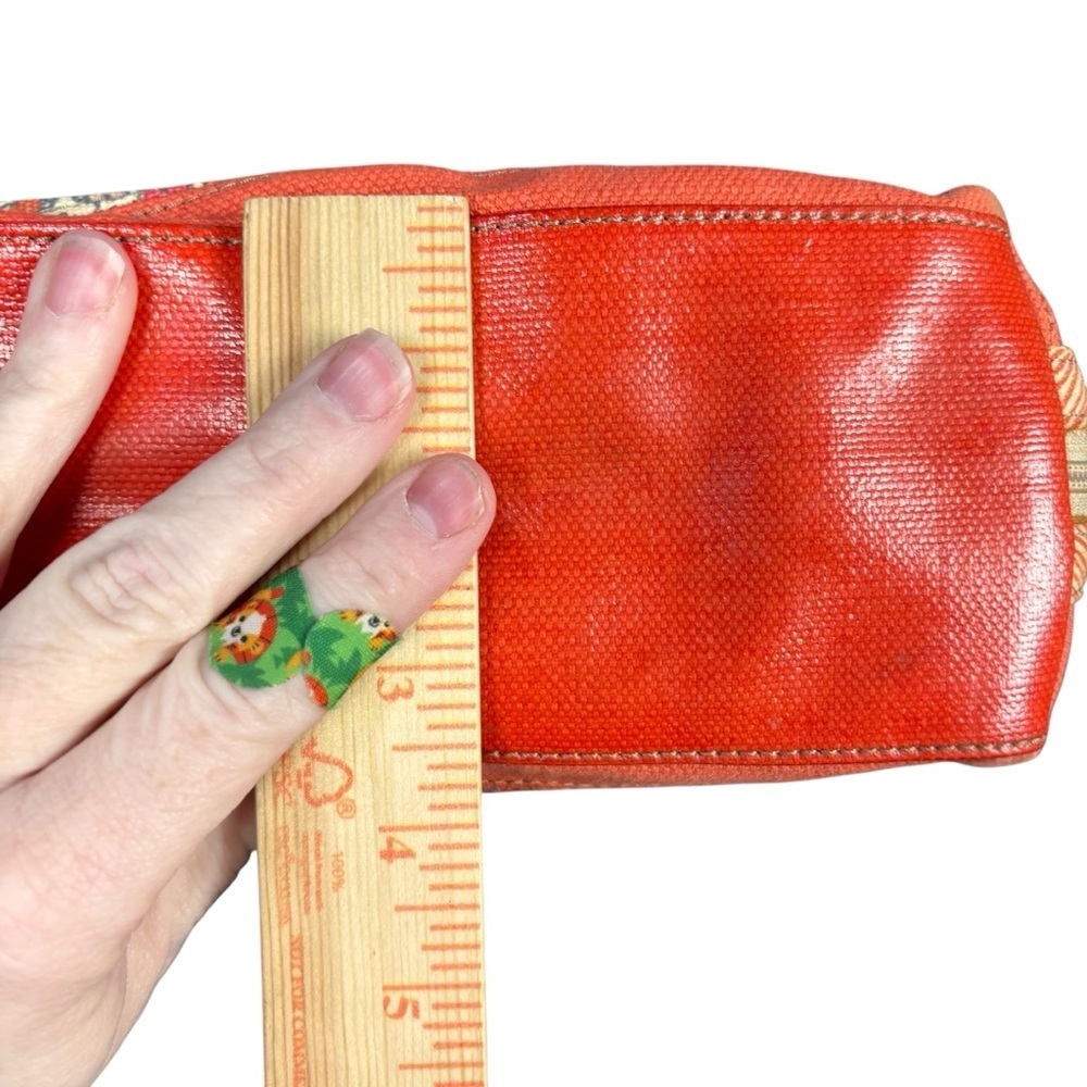 Fossil Key-Per Vintage Inspired Coated Canvas Dome Satchel – Orange Multi - Picture 14 of 15